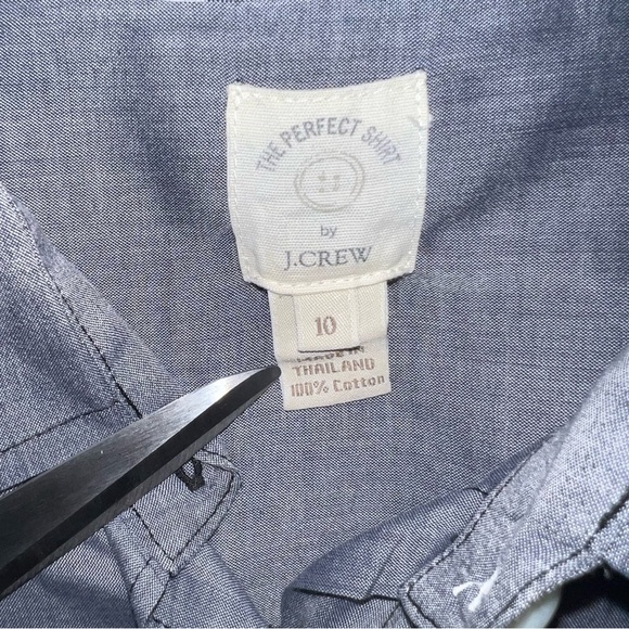 J Crew The Perfect Shirt Size 10 Blue 100% Cotton Work Office Western LS y2k - Picture 3 of 5